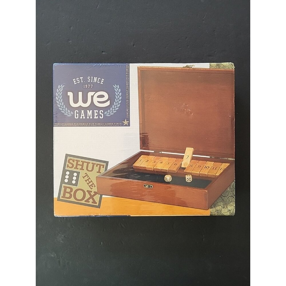 WE Games Shut The Box Numbers Old World Styled Wood Box P/N 497212 NEW NIB